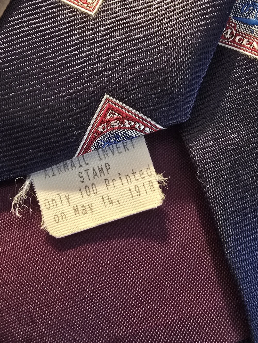 Smithsonian Institution Men's Blue 24 Cent Inverted Jenny Postage Stamp Necktie